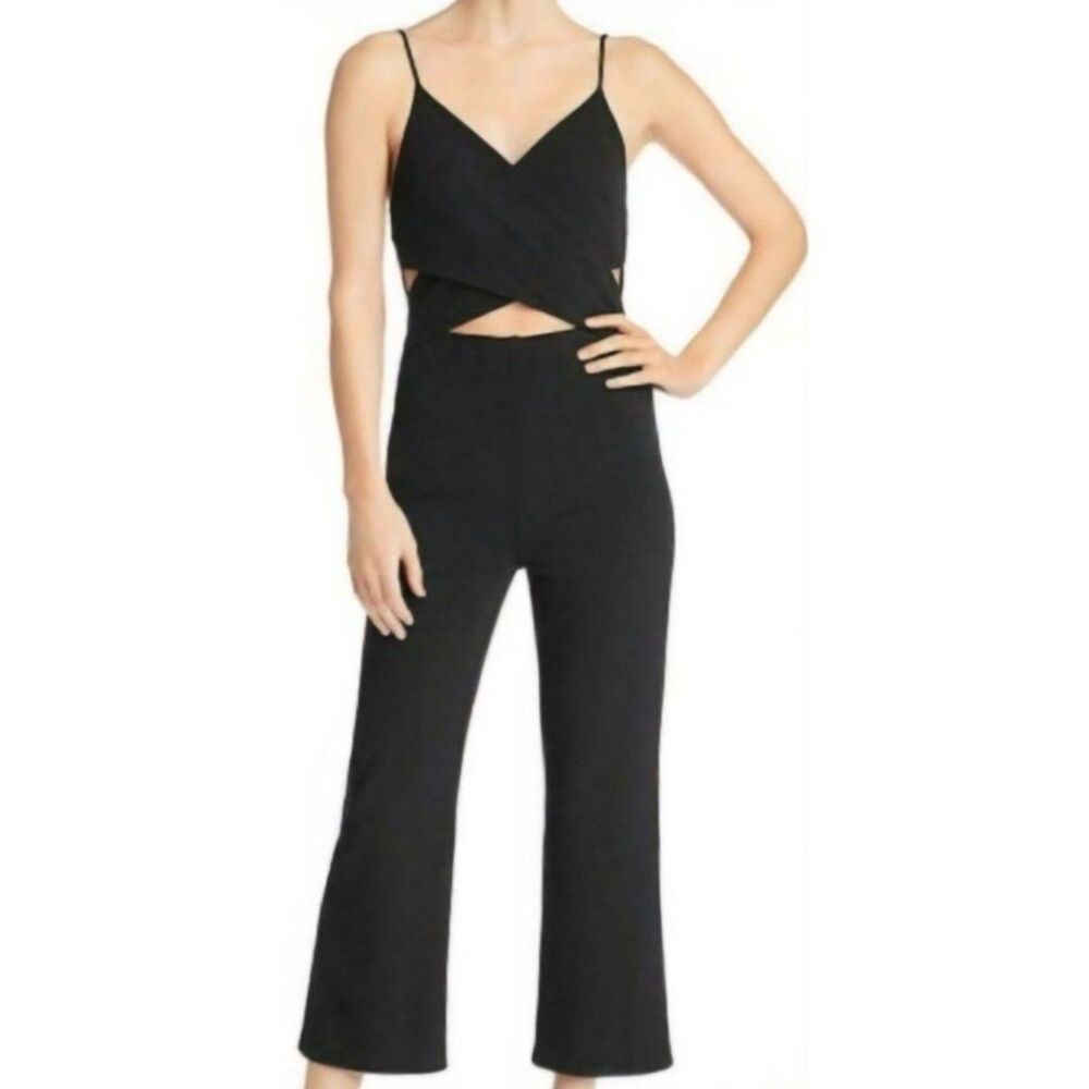 Sunset + Spring Black Cutout Wide-Leg Jumpsuit - Medium NWT